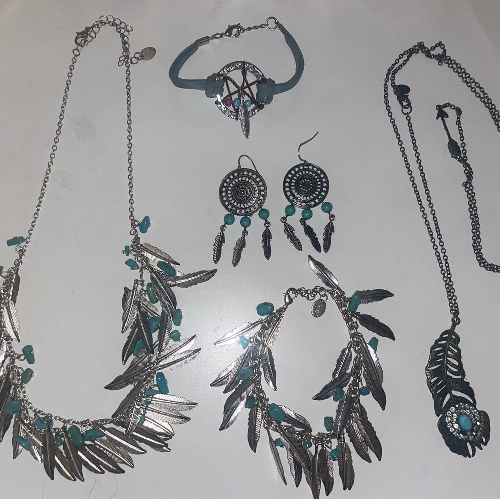 Boho Western Feather and Dreamcatcher Jewelry Lot